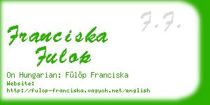 franciska fulop business card